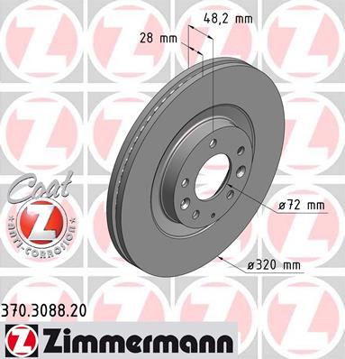 bremžu disks 370.3088.20