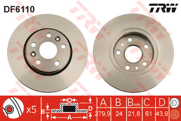 Bremzu disks DF6110