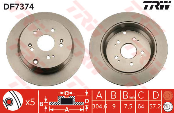 Bremžu disks DF7374