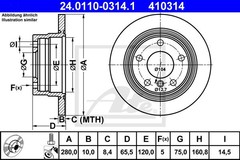 bremžu disks 24.0110-0314.1