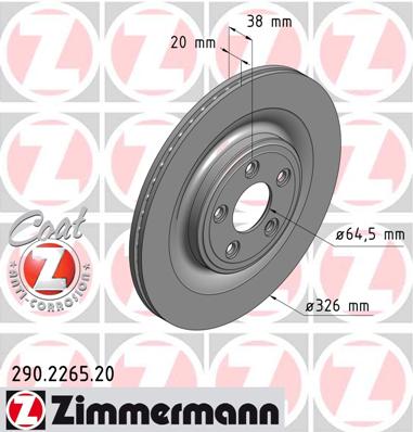 bremžu disks 290.2265.20    JAGUAR