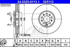 Bremžu disks 24.0325-0113.1