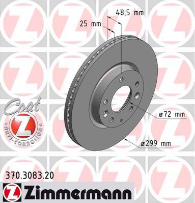 bremžu disks 370.3083.20    MAZDA