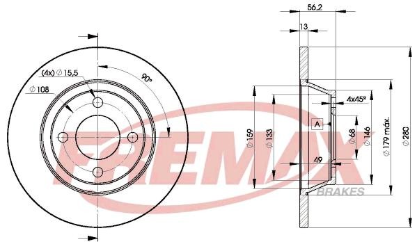 Bremžu disks BD-8014  100.1221.20