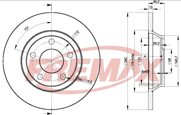 Bremžu disks BD-4064  100.1228.20