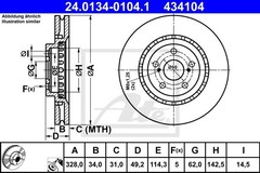 bremžu disks 24.0134-0104.1