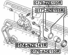 Putekļusargs, suportu vadīklas 0173-NZE151R