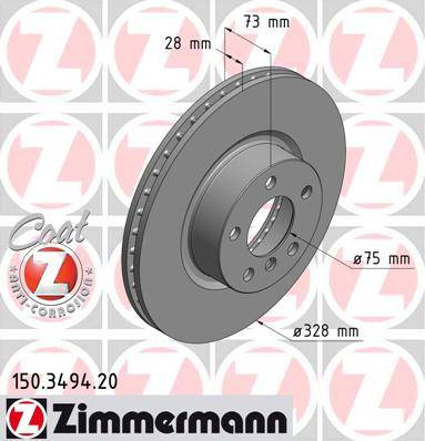 bremžu disks 150.3494.20