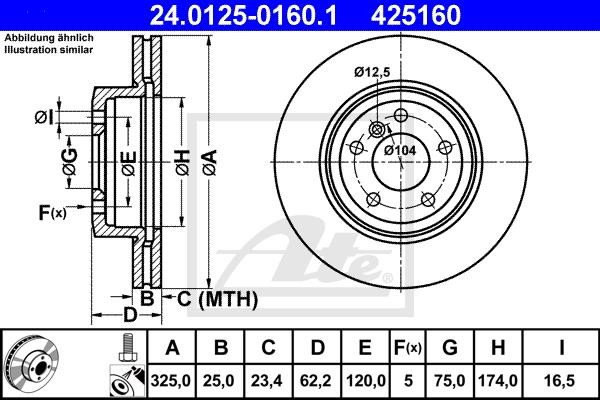 Bremžu disks 24.0125-0160.1