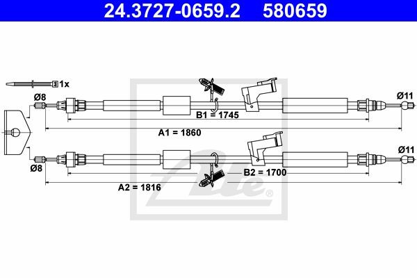 Bremžu trose 24.3727-0659.2