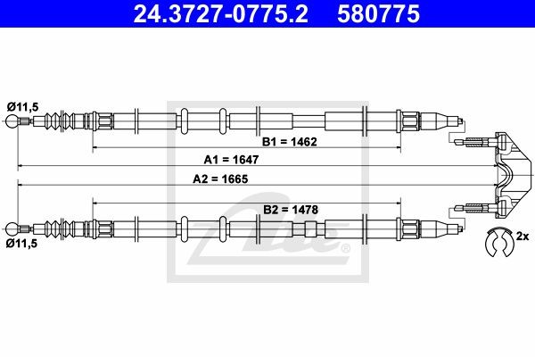 stāvbremzes trose 24.3727-0775.2