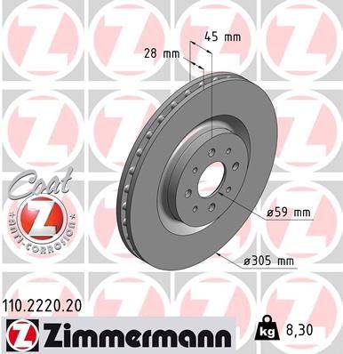 Bremžu disks 110.2220.20