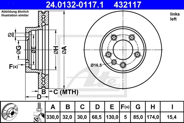 Bremžu disks 24.0132-0117.1