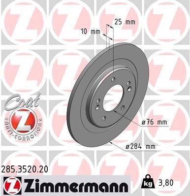 Bremžu disks 285.3520.20