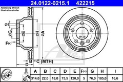 Bremžu disks 24.0122-0215.1