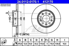 Bremžu disks 24.0112-0170.1