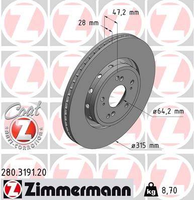 Bremžu diski 280.3191.20