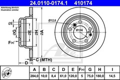 Bremžu disks 24.0110-0174.1