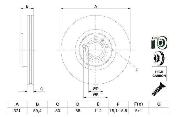 Bremžu disks 0986479300