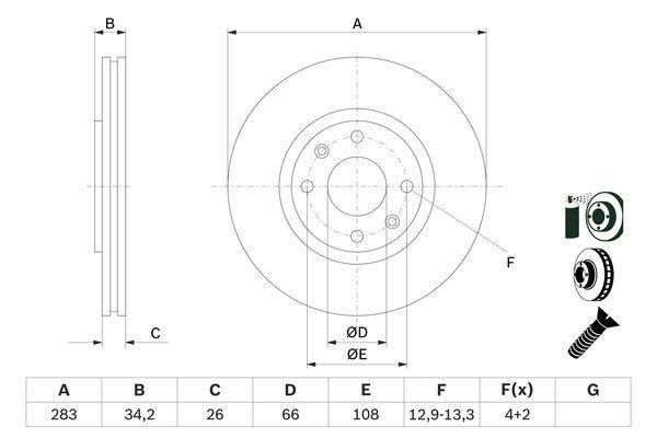 Bremžu disks 0986478979