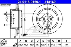 Bremžu diski 24.0118-0160.1