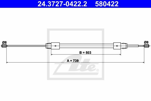 Bremžu trose 24.3727-0422.2