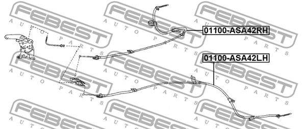 Bremžu trose 01100-ASA42RH