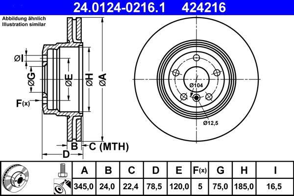 Bremžu disks 24.0124-0216.1