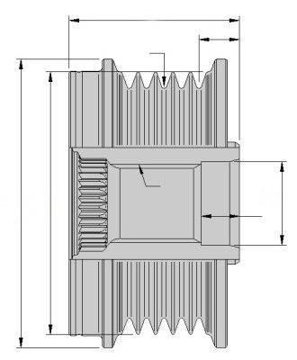 Ģeneratora brīvgaitas mehānisms 9XU358039-051