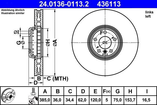 Bremžu disks 24.0136-0113.2