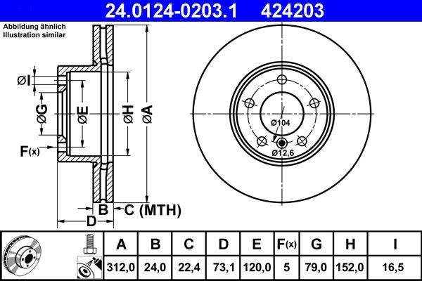 Bremžu disks 24.0124-0203.1