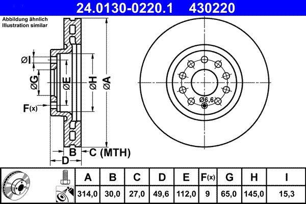 Bremžu disks 24.0130-0220.1