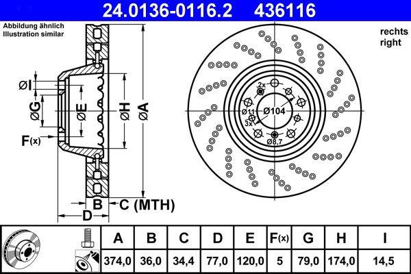 Bremžu disks 24.0136-0116.2