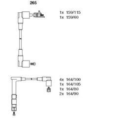 Svečvadu komplekts 265  =B265