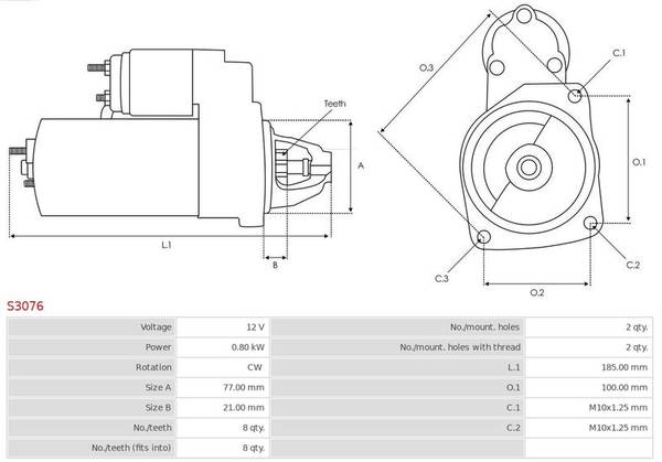 Starteris S3076