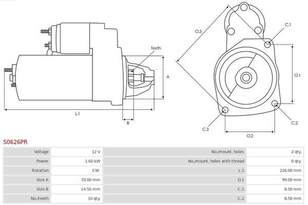 Starteris S0626PR