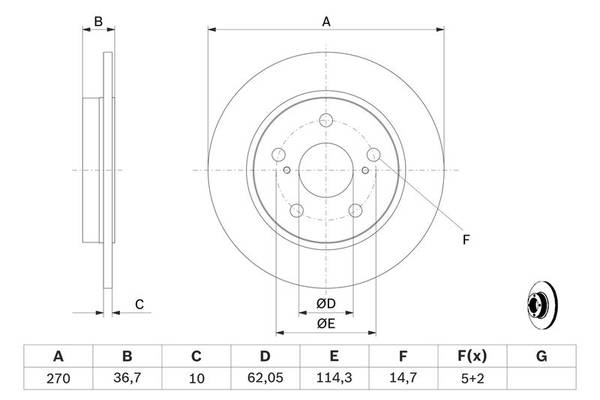 Bremžu disks 0986479519