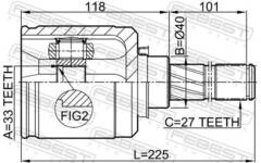 Pusass šarnīrs 0211-J1020GLH