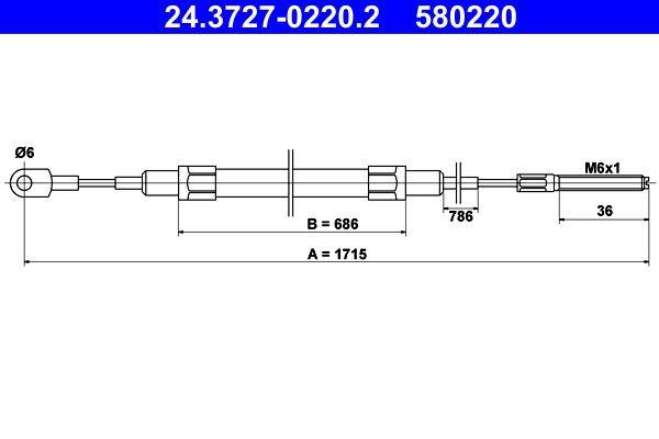 Bremžu trose 24.3727-0220.2