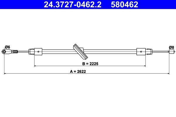 Bremžu trose 24.3727-0462.2