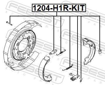 Stāvbremžu remkomplekts 1204-H1R-KIT