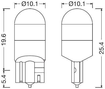 Spuldze 2825DWNB-2HFB W5W Led 1W 12V