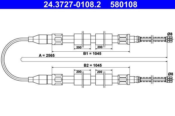 Bremžu trose 24.3727-0108.2
