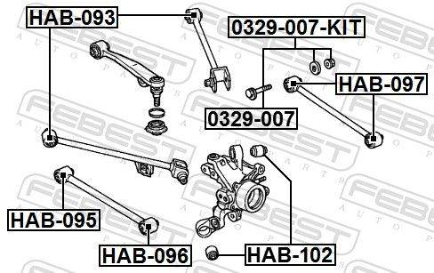 Priekšējo riteņu sāngāzuma regulēšanas skrūvju komplekts