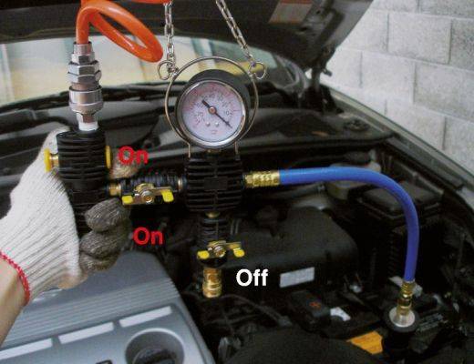 Pārbaudes komplekts, Dzesēšanas sistēmas spiediens