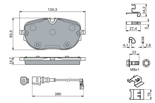 Bremžu uzliku kompl., Disku bremzes