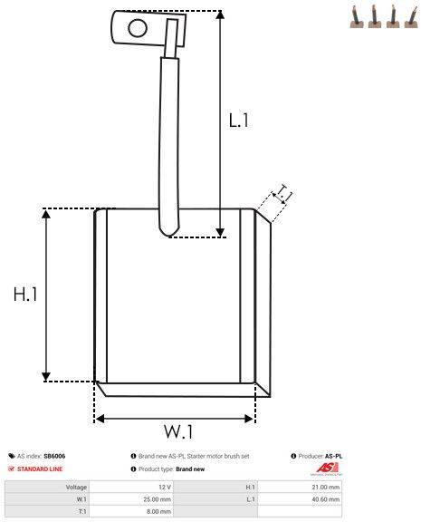 Startera oglītes SB6006