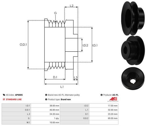 Ģeneratora skriemelis AP0005