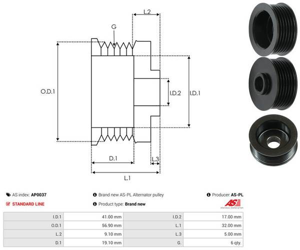 Piedziņas skriemelis AP0037