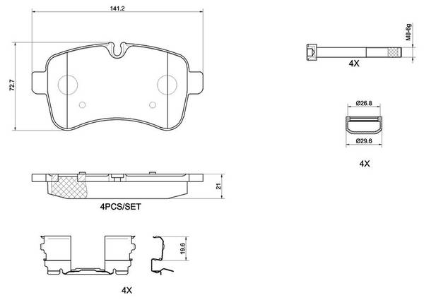 Bremžu uzliku kompl., Disku bremzes